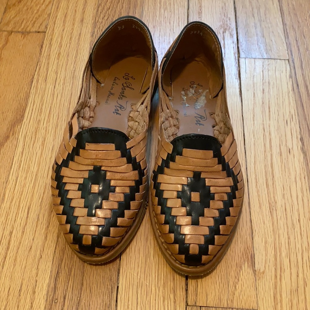 Mexican leather huarache flats